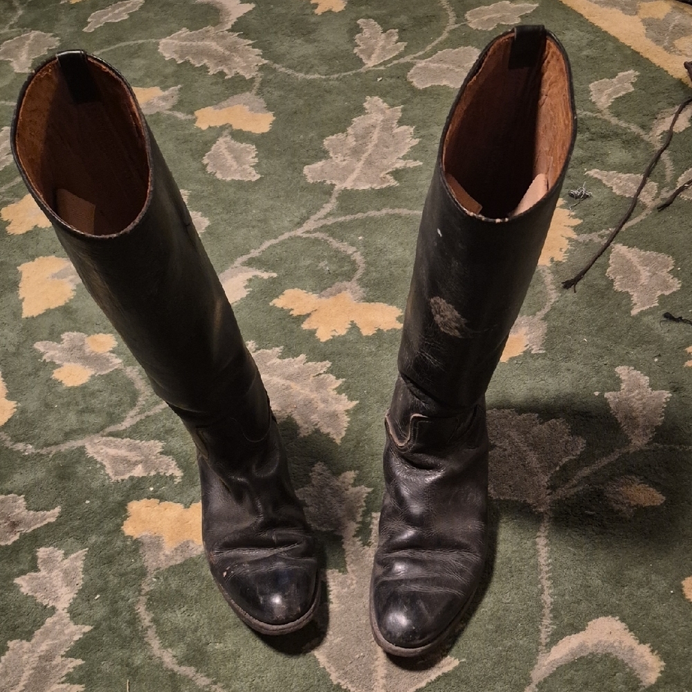 Tall Black Leather Boots